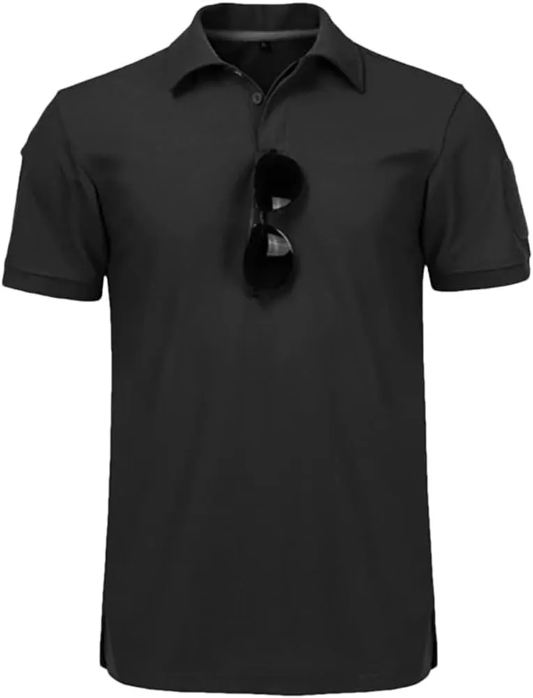 Men's Quick Dry Embroidered Polo Shirts Short Sleeve Collared Shirt