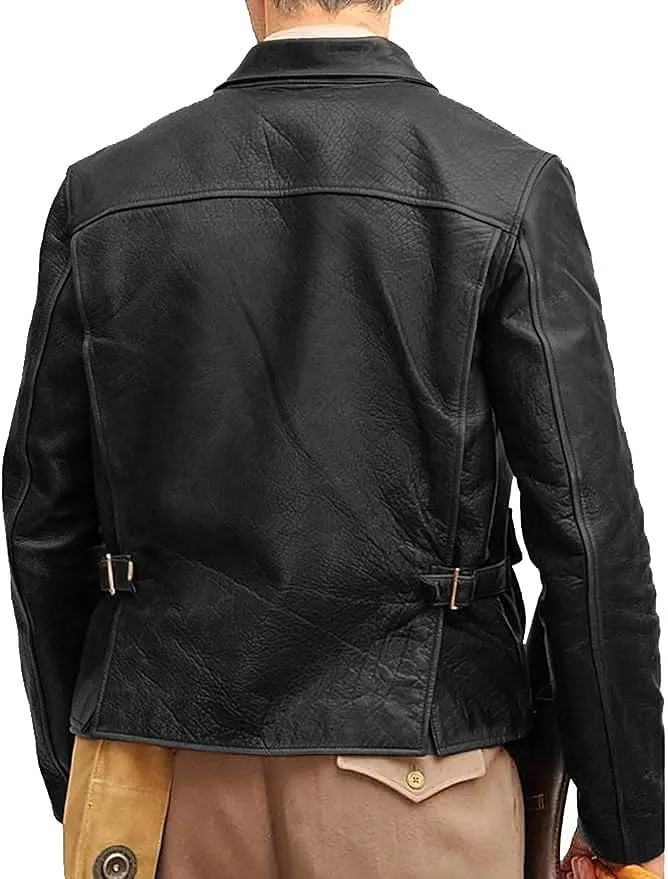 Men's Raiders of The Lost Ark Brown distressed Harrison American Classic Bomber Leather jacket