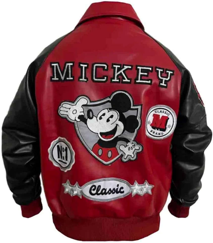 Mickey-Mouce Varsity Jacket | Mickey Wool Varsity Jacket,
