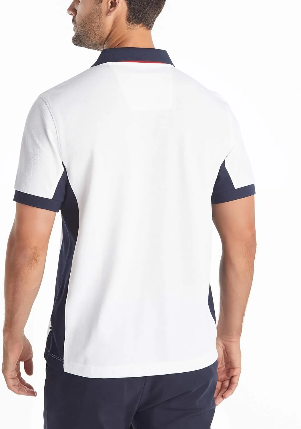 Nautica Men's Short Sleeve Color Block Performance Pique Polo Shirt