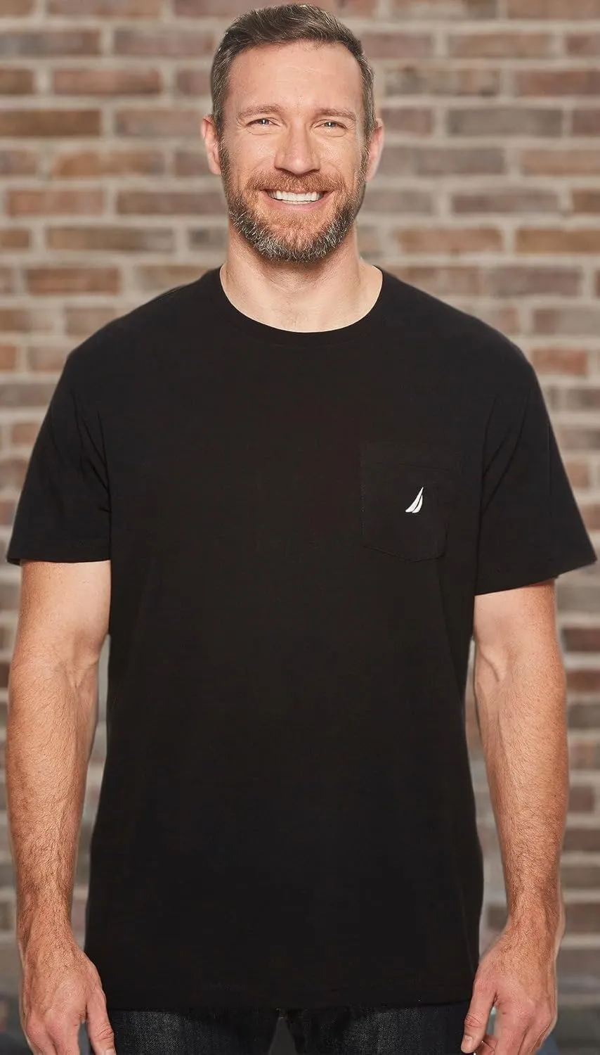 Nautica Men's Solid Crew Neck Short-Sleeve Pocket T-Shirt