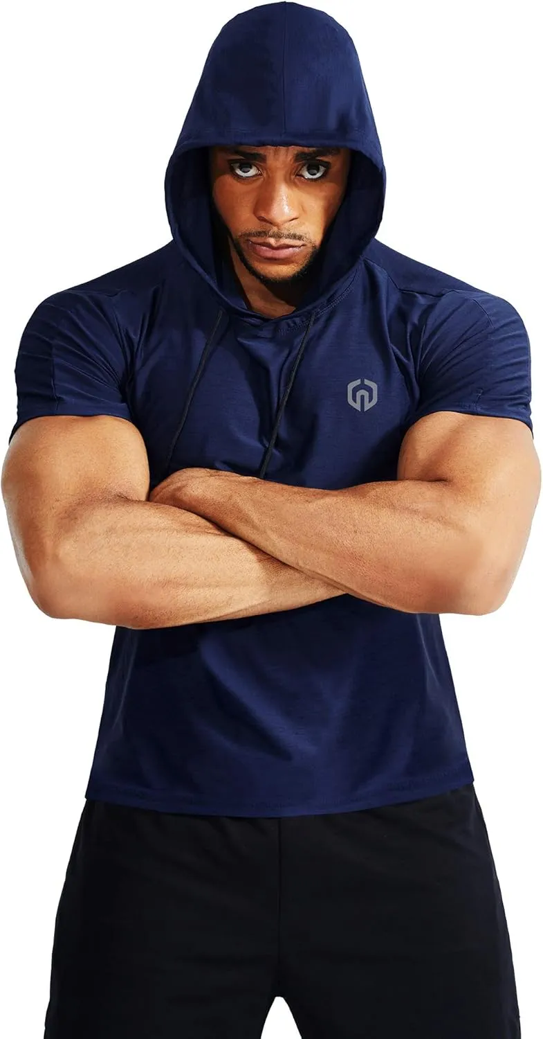 NELEUS Men's Dry Fit Performance Athletic Shirt with Hoods