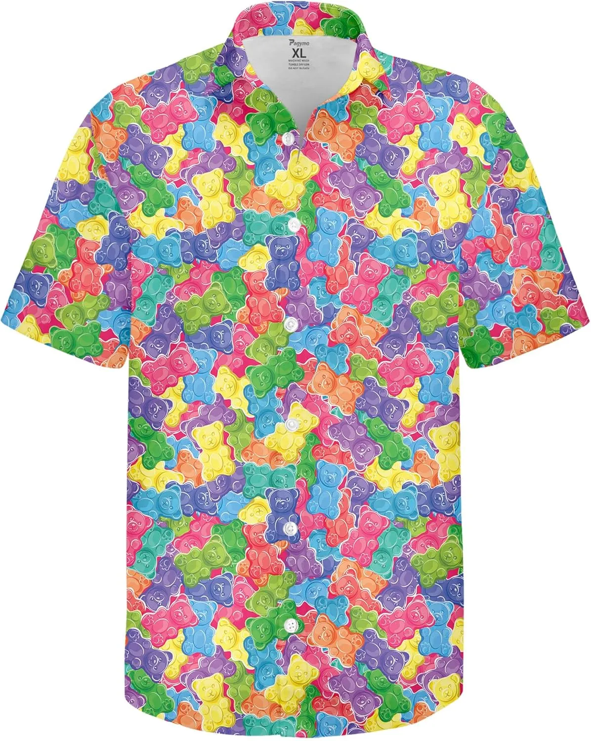 PAGYMO Hawaiian Shirt for Men Funny Summer Aloha Beach Shirts