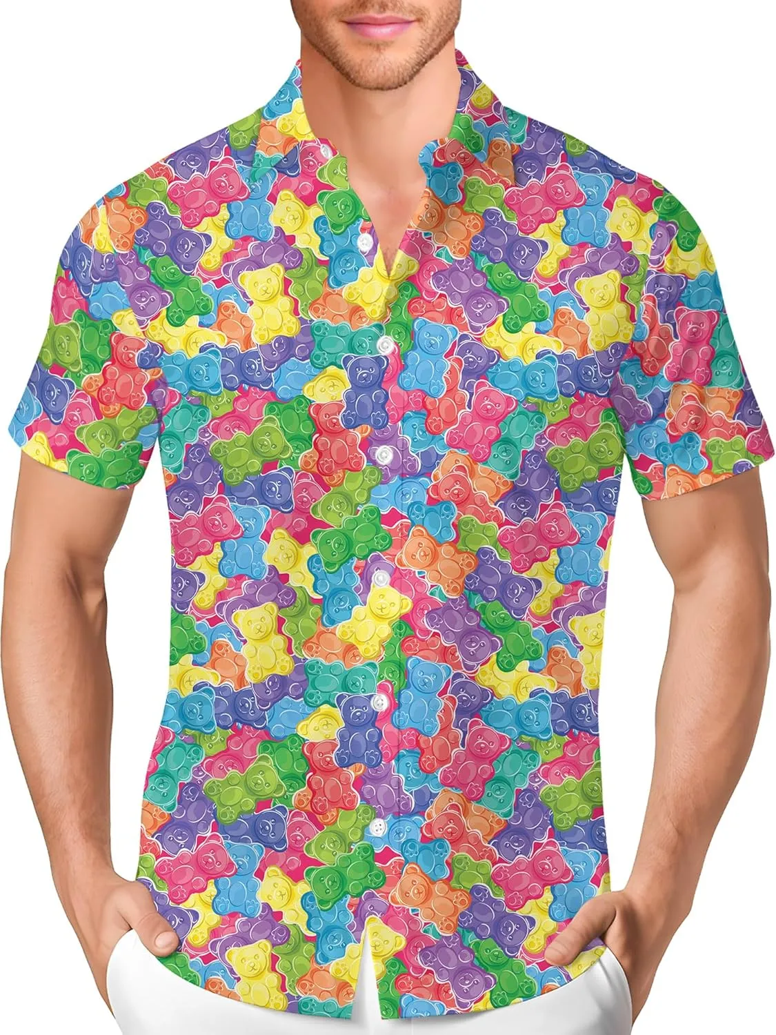 PAGYMO Hawaiian Shirt for Men Funny Summer Aloha Beach Shirts