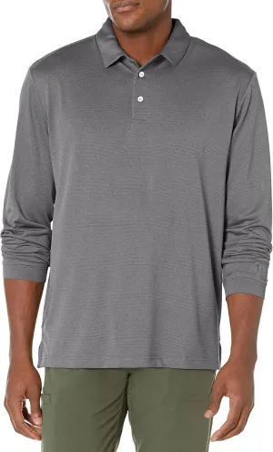 PGA TOUR Men's Long Sleeve Micro Birdseye Polo Shirt