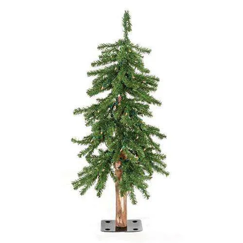 Pre-Lit Alpine Tree, 3ft