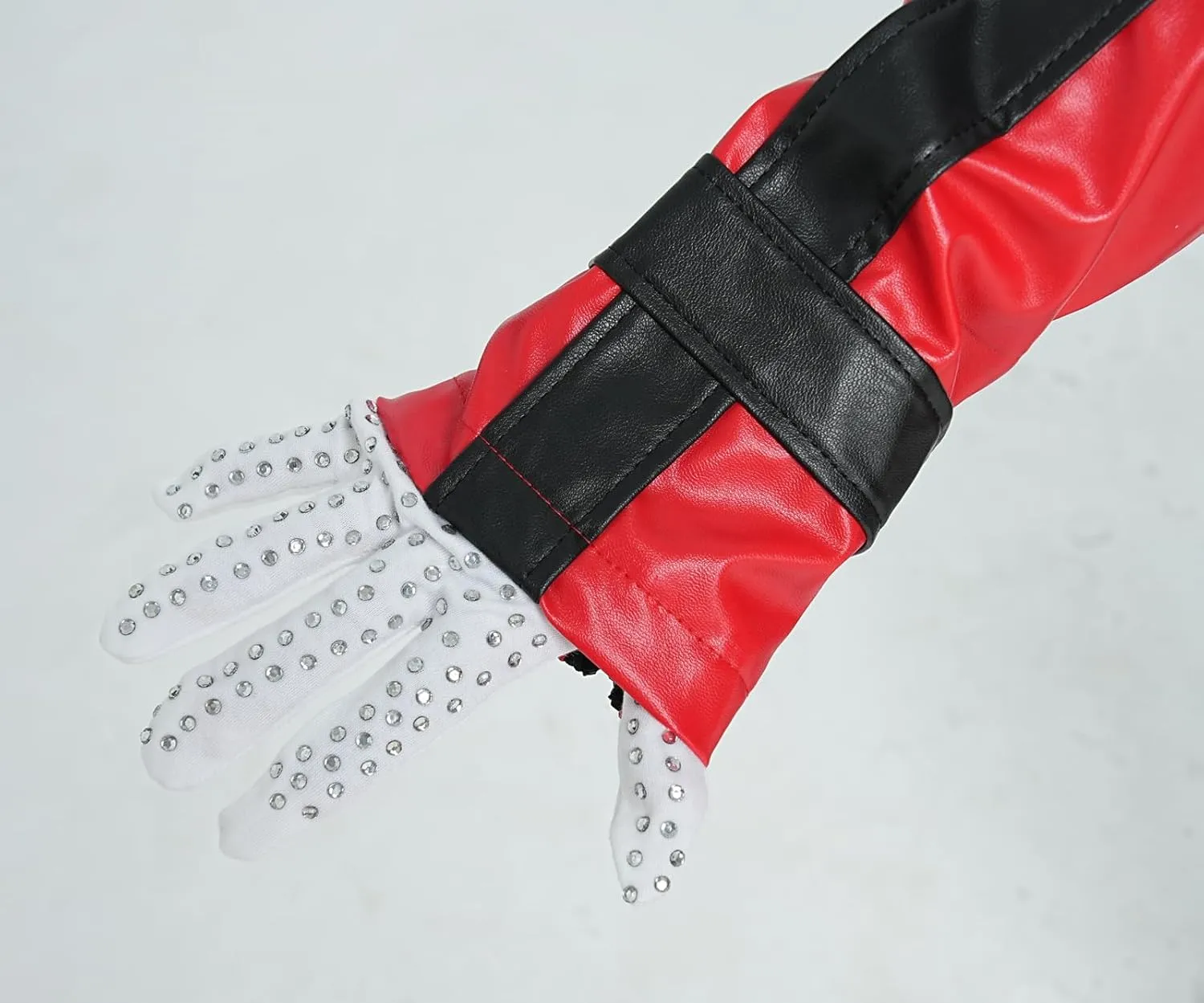 Red and Black Leather Jacket Cosplay PU Coat