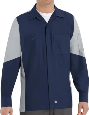 Red Kap Men's Long Sleeve Two-Tone Crew Shirt