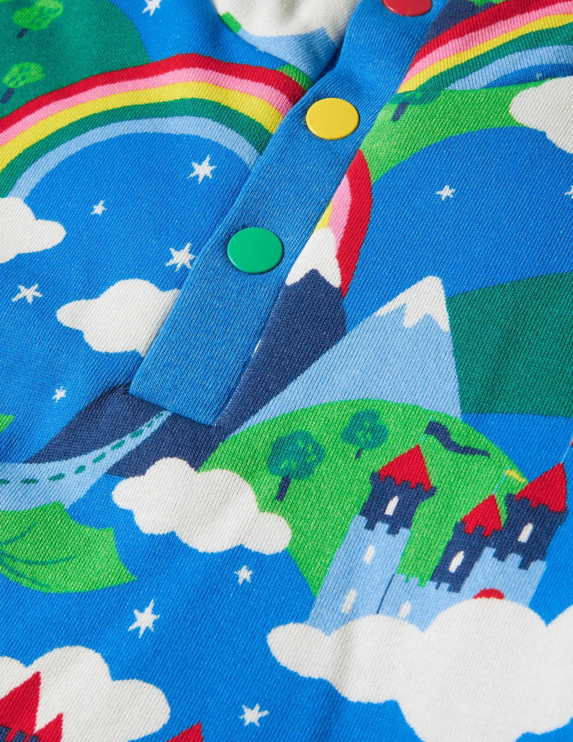 Reversible Henley Sweatshirt-Starboard Blue/Magical Castle