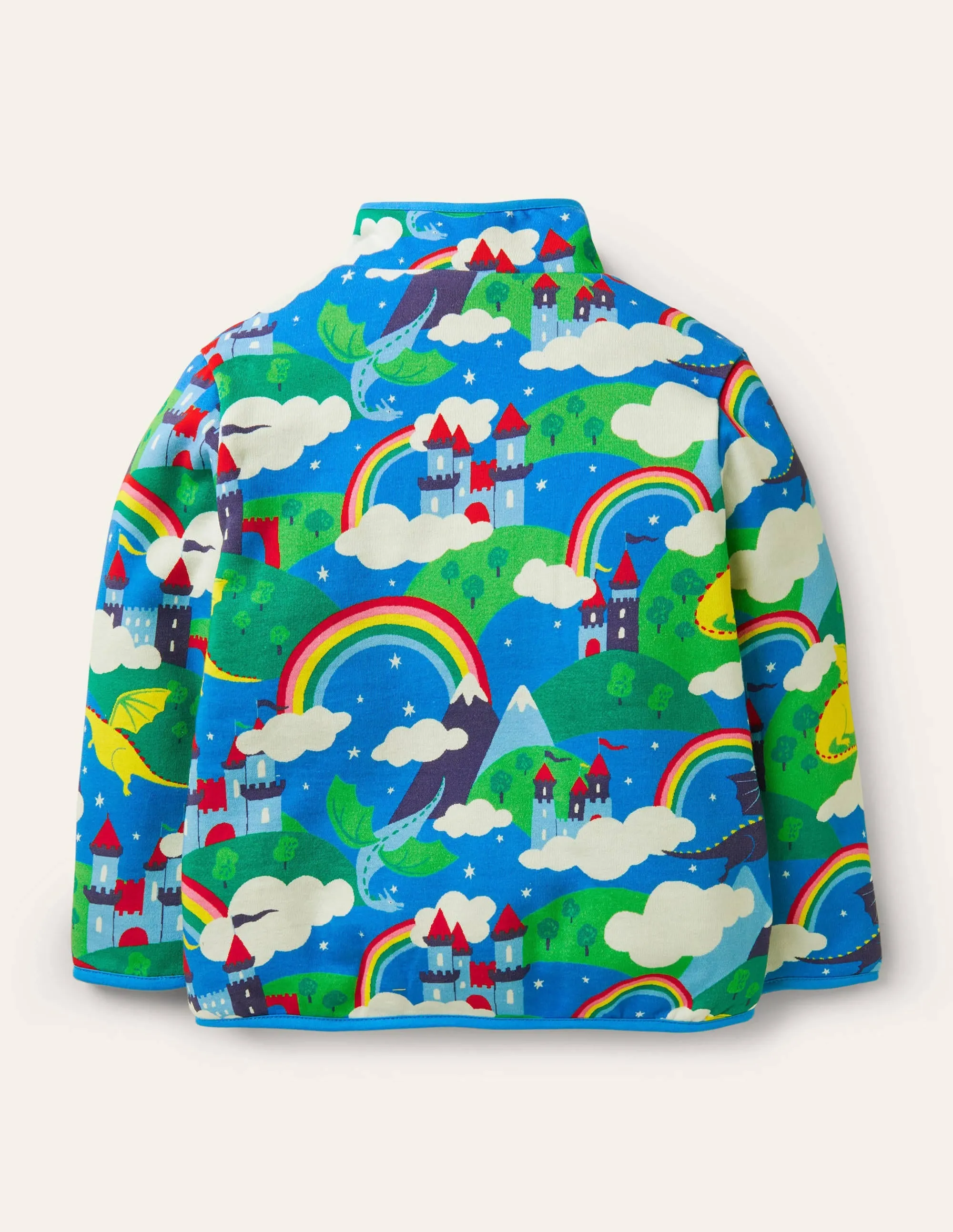 Reversible Henley Sweatshirt-Starboard Blue/Magical Castle