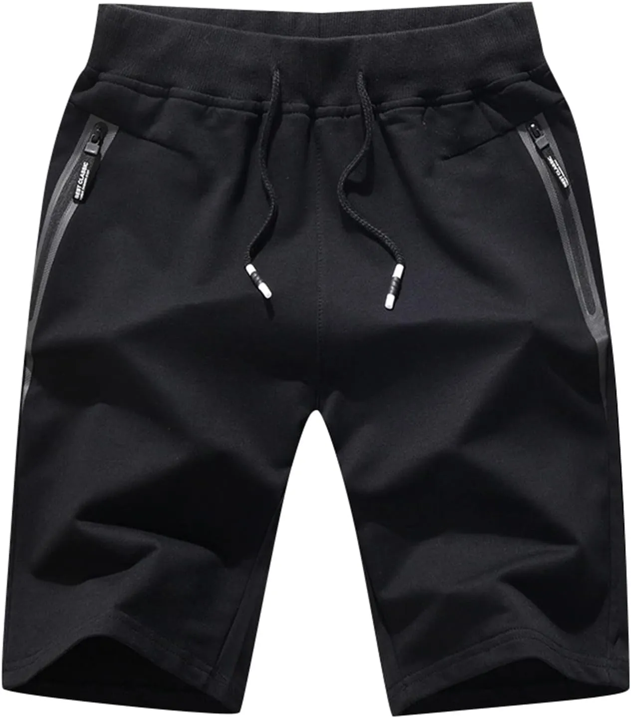 RTRDE Men's Shorts Casual Drawstring Summer Beach Shorts with Elastic Waist and Zipper Pockets