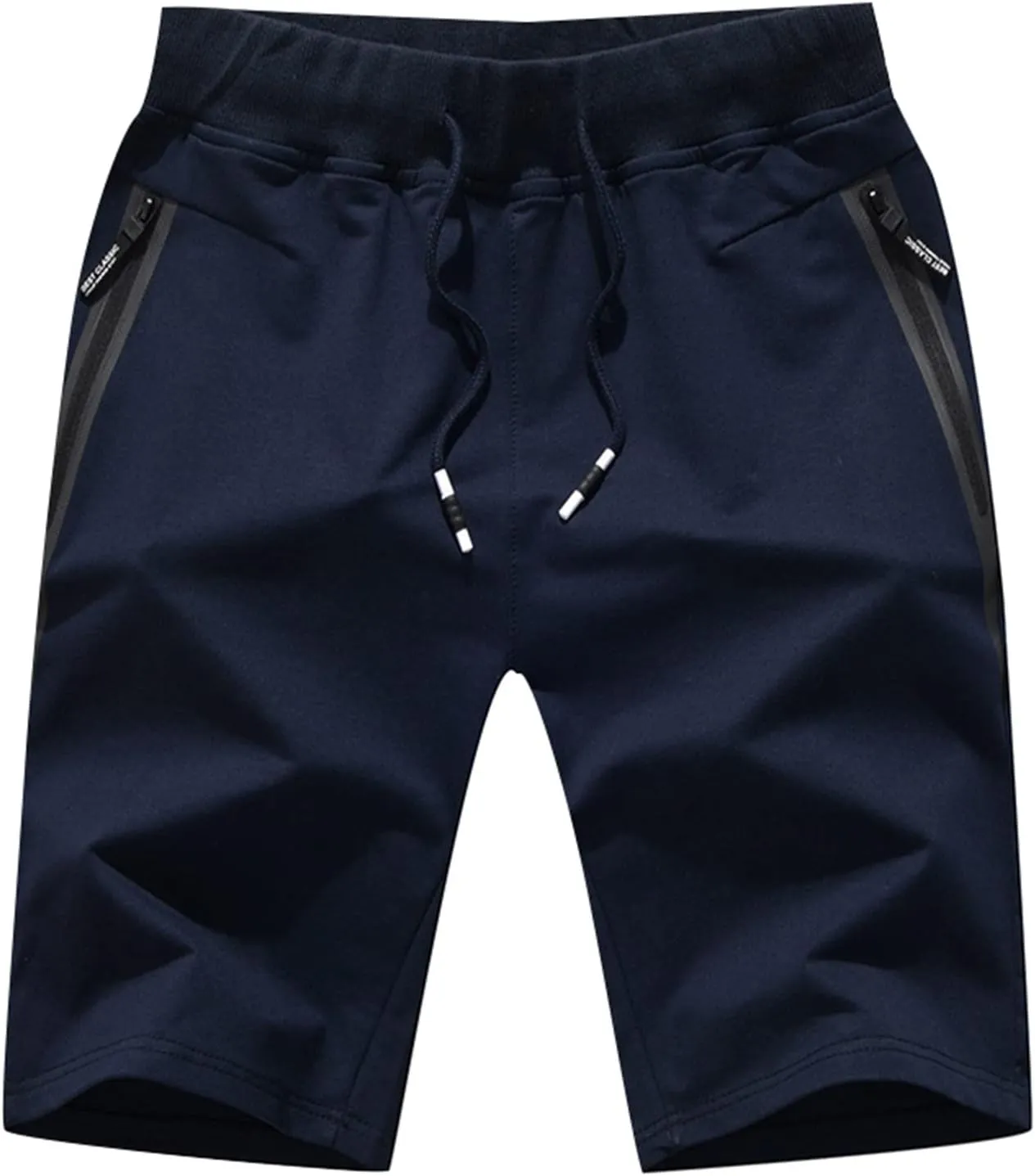 RTRDE Men's Shorts Casual Drawstring Summer Beach Shorts with Elastic Waist and Zipper Pockets