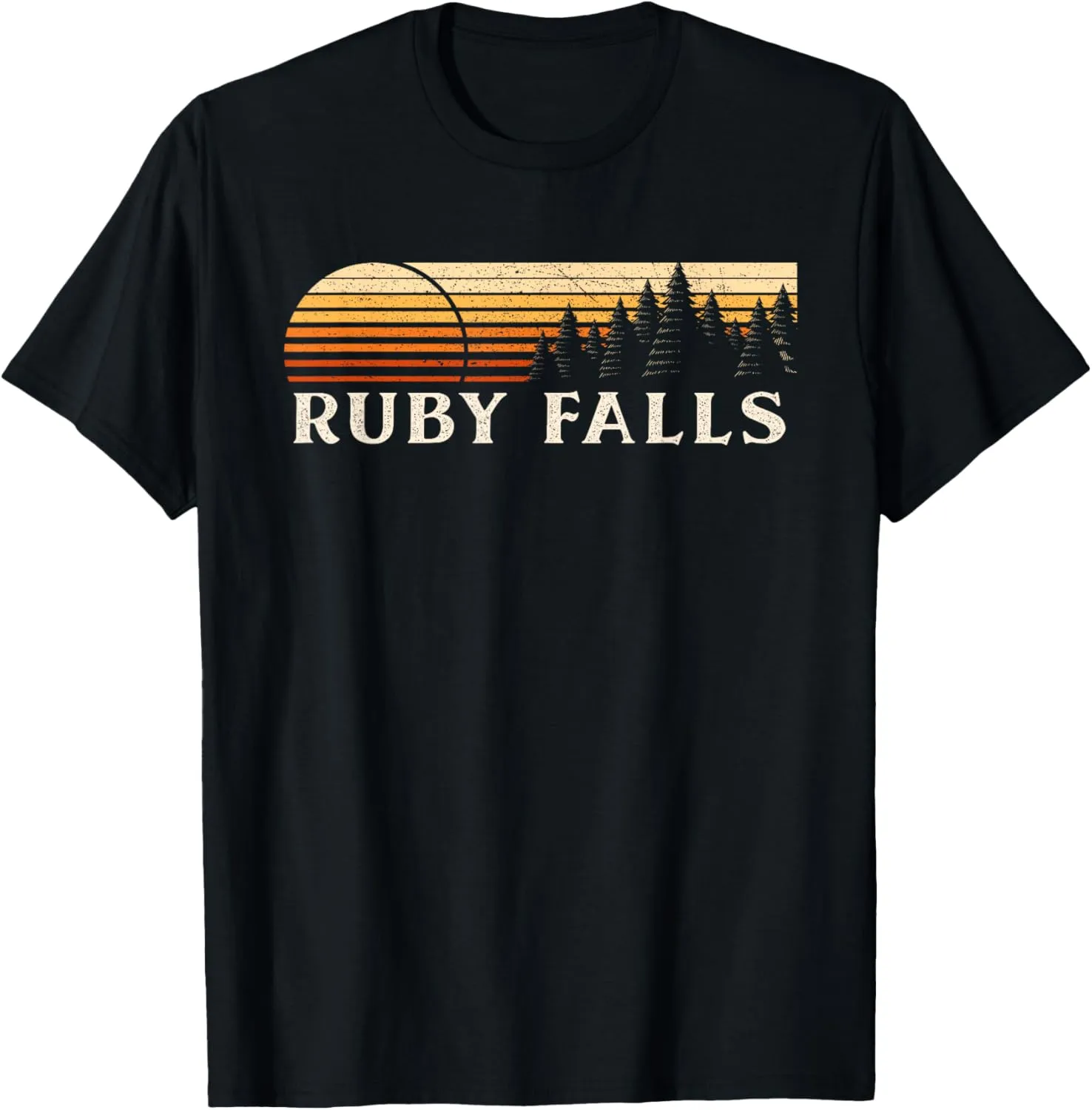 Ruby Falls, TN Vintage Evergreen Sunset Eighties Retro T-Shirt
