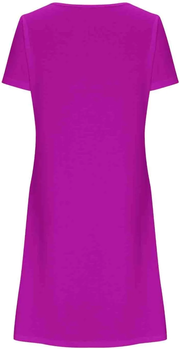 Short Sleeve Dress for Women V Neck Mini Dress Casual Summer Beach Cover Up Dress Spring Dresses for Women