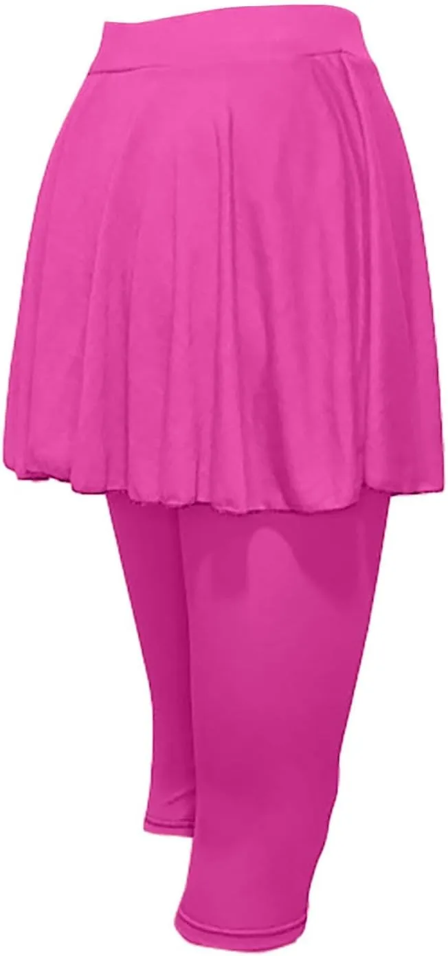 Skorts for Women 2025 Casual High Waist Pants Plus Size Tummy Control Gym Tennis Yoga Legging with Skirts