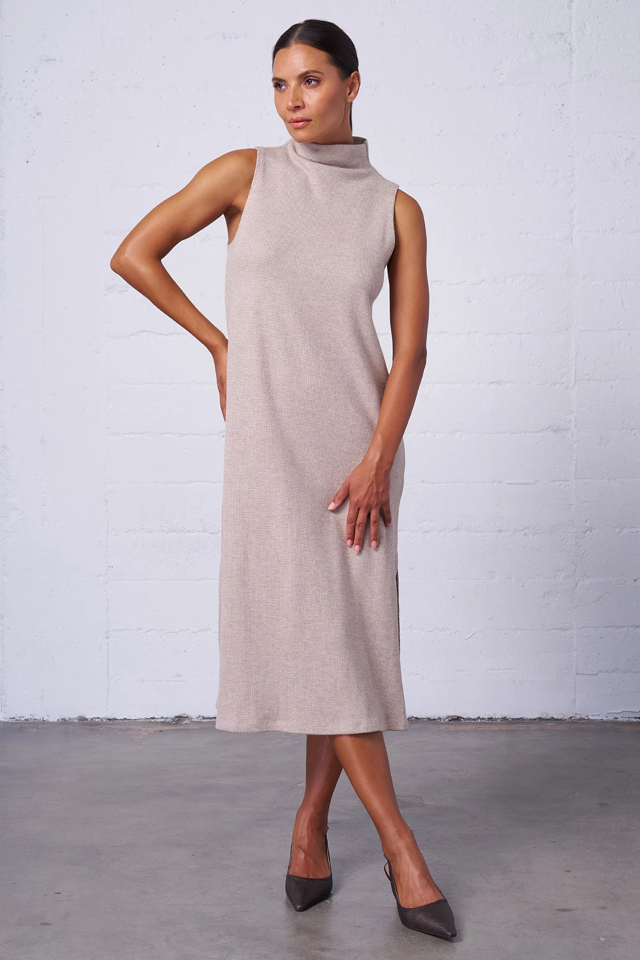 Sleeveless Mock Neck Dress