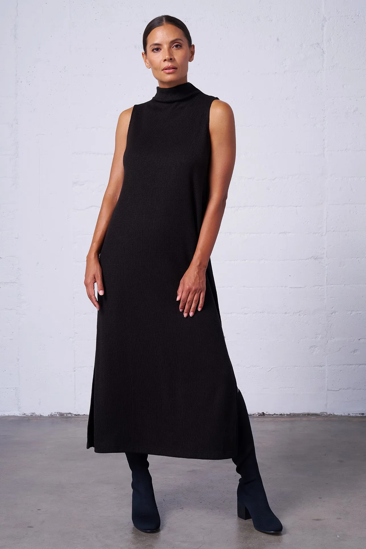Sleeveless Mock Neck Dress