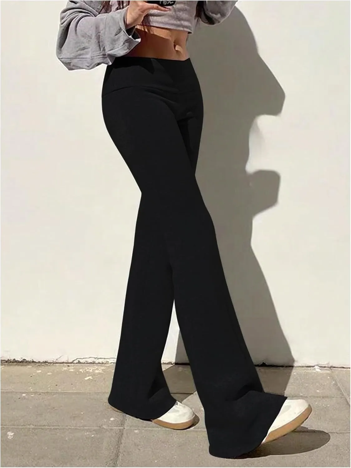 SOLY HUX Women's Flare Leggings Bell Bottom Sweatpants Casual Trendy Workout Yoga Pants Streetwear