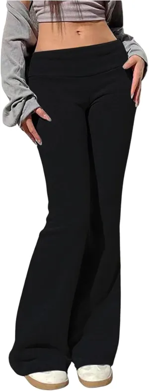 SOLY HUX Women's Flare Leggings Bell Bottom Sweatpants Casual Trendy Workout Yoga Pants Streetwear