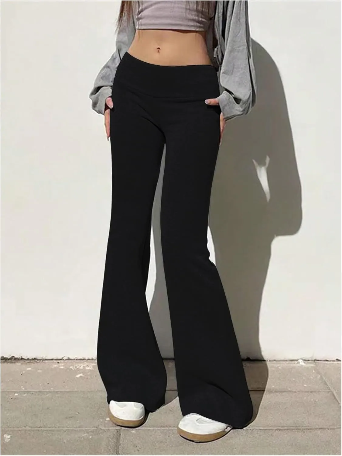 SOLY HUX Women's Flare Leggings Bell Bottom Sweatpants Casual Trendy Workout Yoga Pants Streetwear