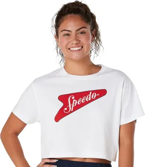 Speedo Women's T-Shirt Short Sleeve Crew Neck Vintage Crop