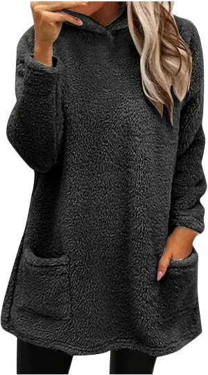 Sweatshirts for Women comfort hoodie for anxiety Long Sleeve Winter Shirts Round Neck Casual Warm Cute Long Tops