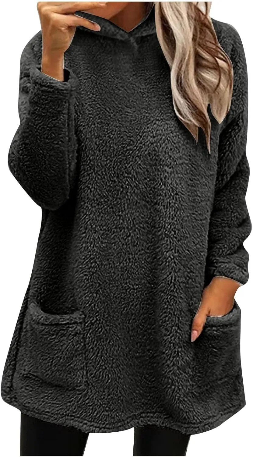 Sweatshirts for Women comfort hoodie for anxiety Long Sleeve Winter Shirts Round Neck Casual Warm Cute Long Tops