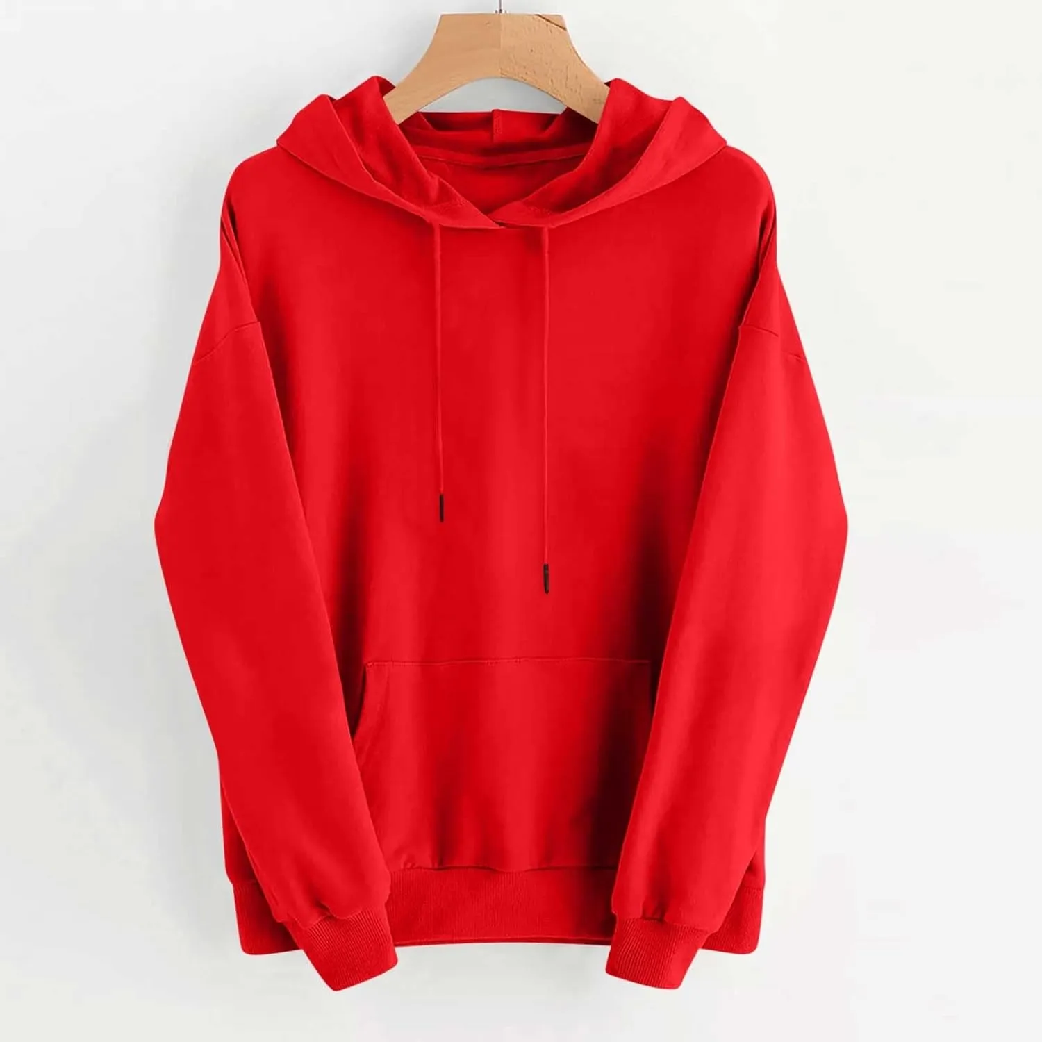 Sweatshirts for Women Oversized Casual Long Sleeve Solid Top Loose Pullover Drawstring Hoodies Sweatshirt with Pocket