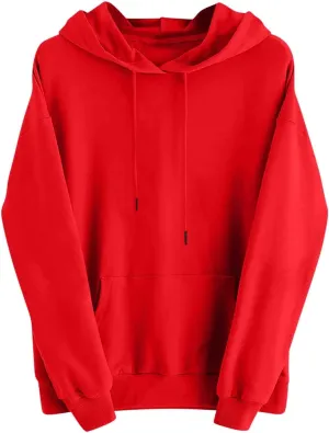 Sweatshirts for Women Oversized Casual Long Sleeve Solid Top Loose Pullover Drawstring Hoodies Sweatshirt with Pocket