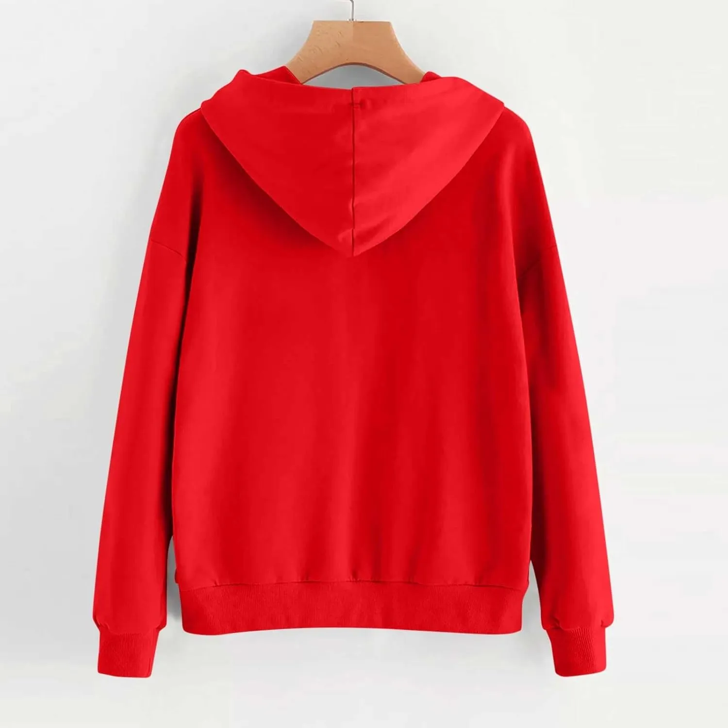Sweatshirts for Women Oversized Casual Long Sleeve Solid Top Loose Pullover Drawstring Hoodies Sweatshirt with Pocket