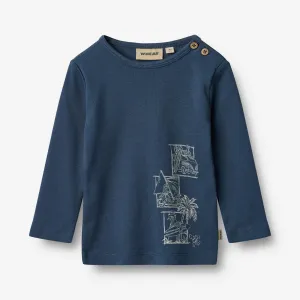T-Shirt L/S Benjamin - blue waves