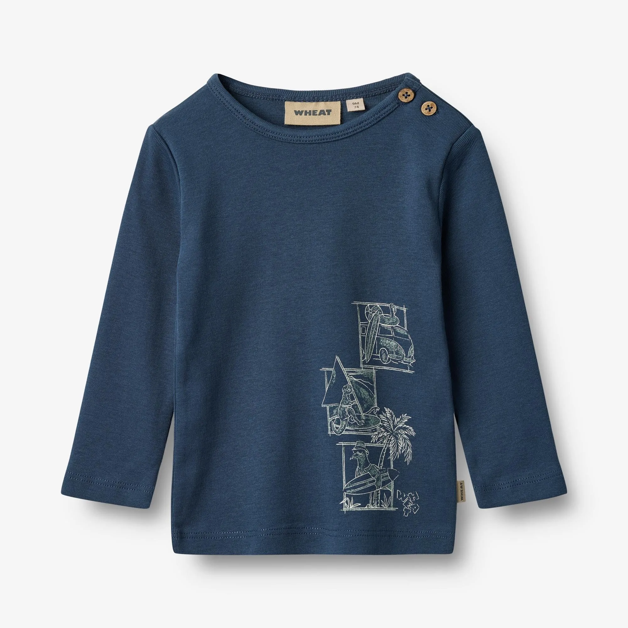 T-Shirt L/S Benjamin - blue waves