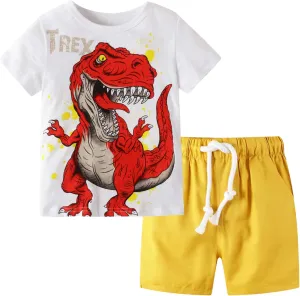 Toddler Boy Clothes Kids Summer Cotton Outfits Shirt Short Sets Size 2-7