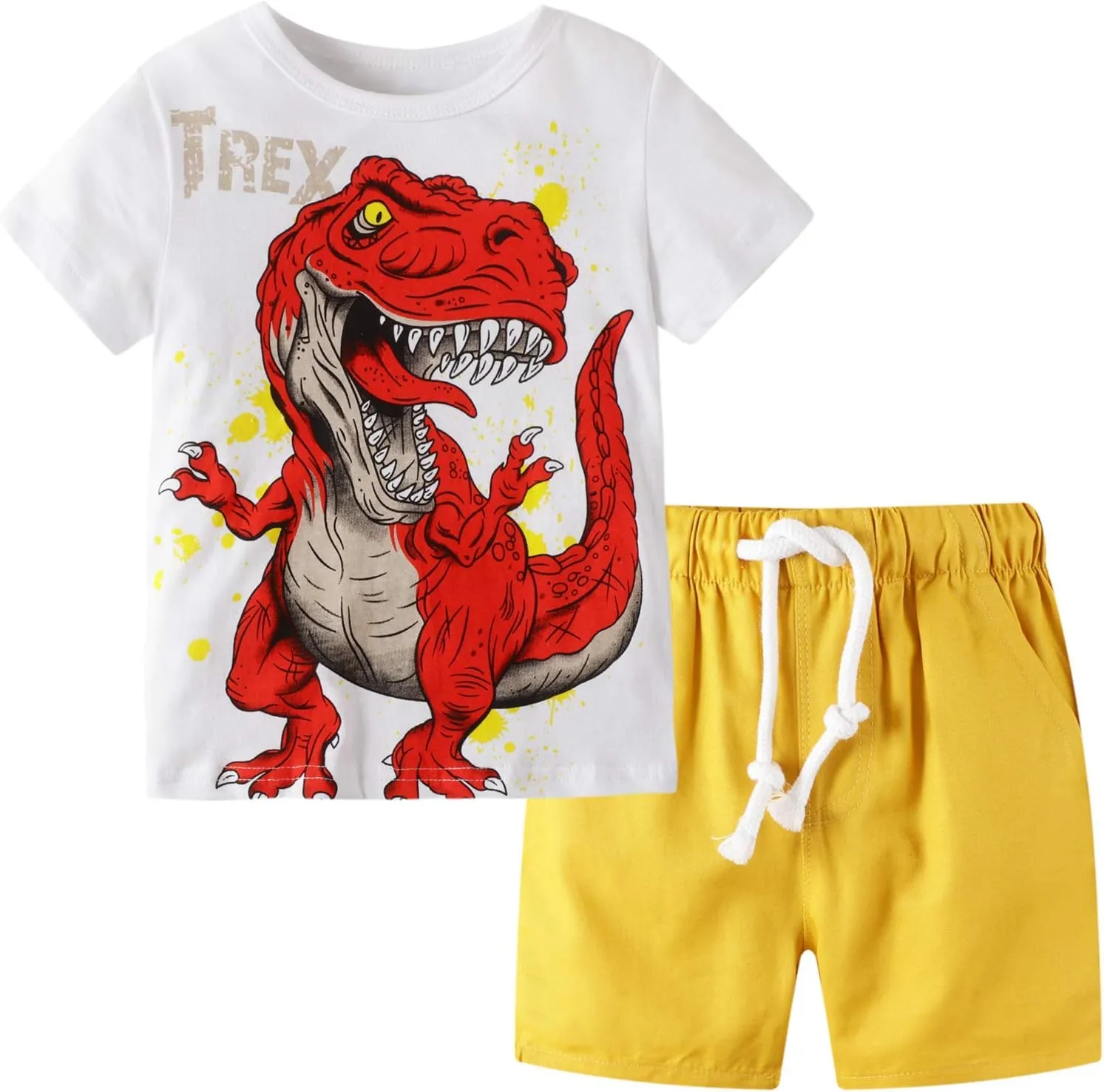 Toddler Boy Clothes Kids Summer Cotton Outfits Shirt Short Sets Size 2-7