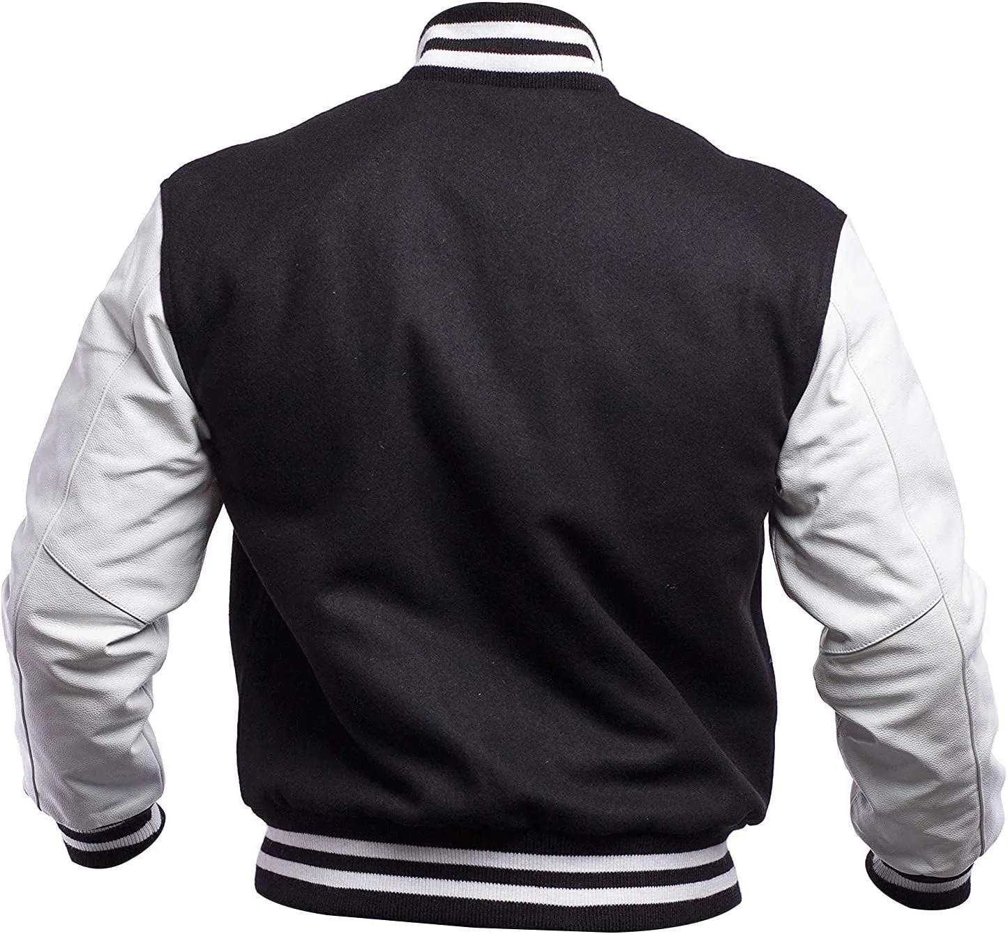 Varsity Blank Baseball College Bomber High School Plain Letterman Jacket Leather Sleeves Wool Coat