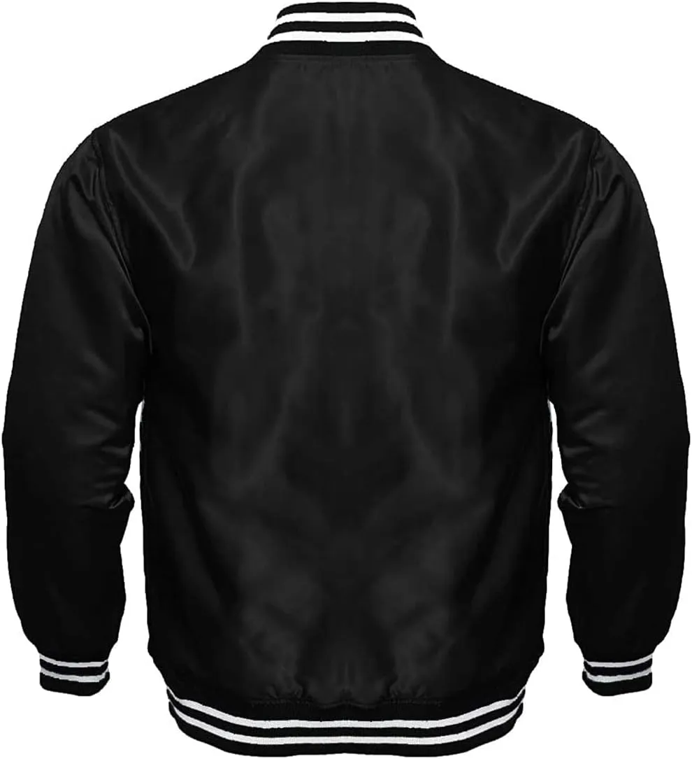 Varsity Jacket Letterman Baseball Jacket Bomber Jacket SATIN Fabric available in 10 Colors options