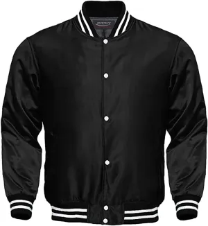 Varsity Jacket Letterman Baseball Jacket Bomber Jacket SATIN Fabric available in 10 Colors options