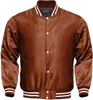 Varsity Jacket Letterman Baseball Jacket Bomber Jacket SATIN Fabric available in 10 Colors options