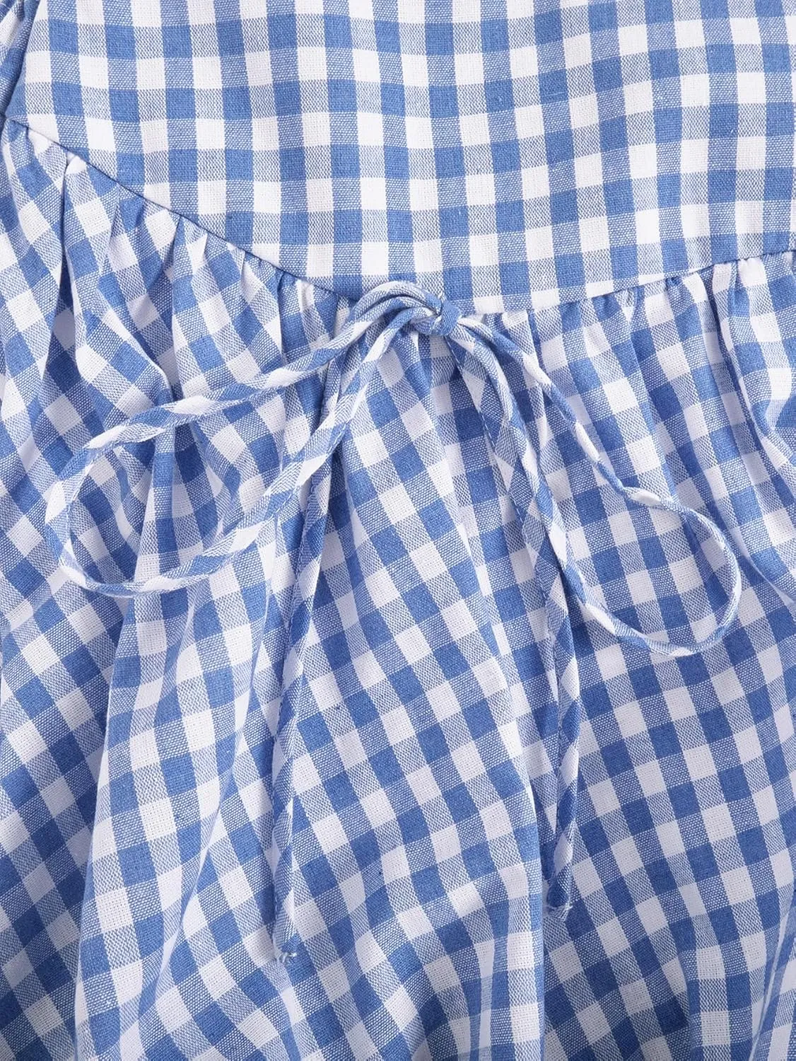Verdusa Women's Gingham Bubble Mini Skirts Plaid Bow Cute Holiday Short Skorts
