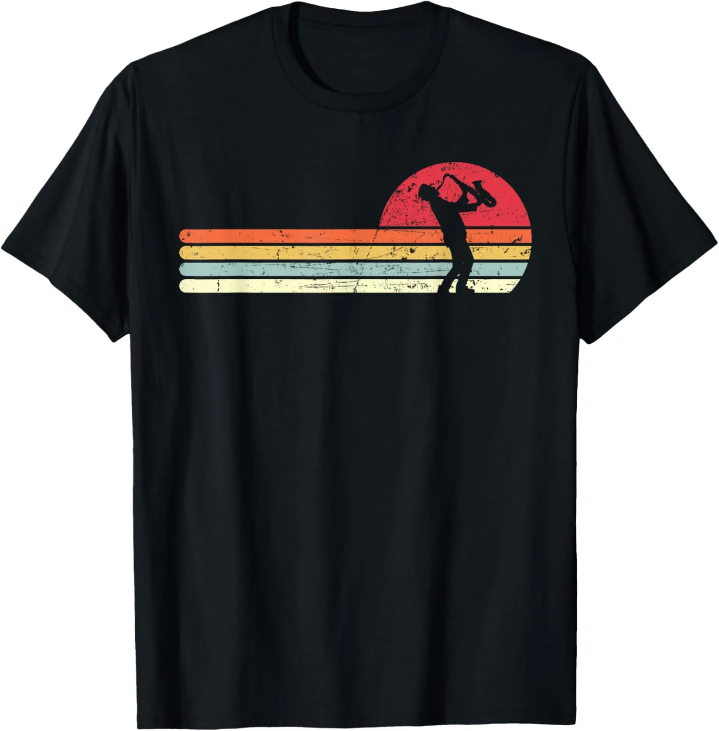 Vintage Saxophone Sunset Tenor Gift For Instrument Players T-Shirt
