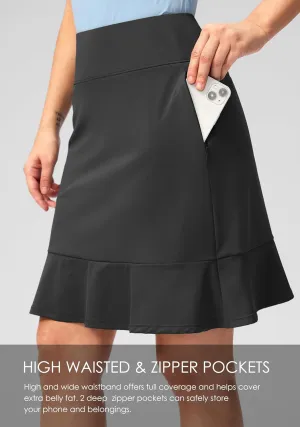 Viodia 20" Knee Length Skorts Skirts for Women with Pockets High Waisted Athletic Tennis Golf Skort for Casual Summer