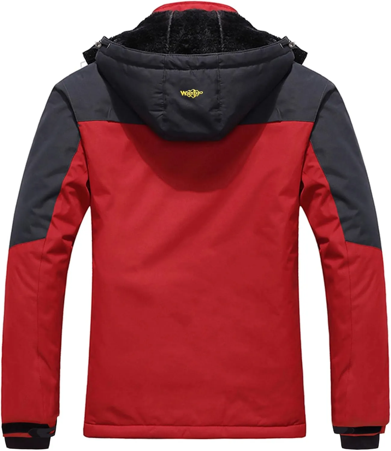 wantdo Men's Mountain Waterproof Ski Jacket Windproof Rain Jacket Winter Warm Hooded Coat