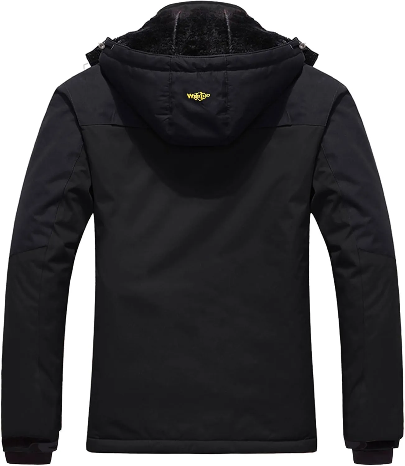wantdo Men's Mountain Waterproof Ski Jacket Windproof Rain Jacket Winter Warm Hooded Coat