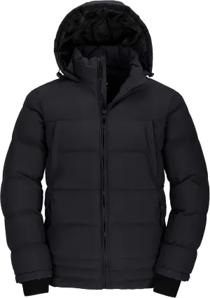wantdo Men's Thicken Puffer Jacket Padded Waterproof Warm Winter Coat with Hood