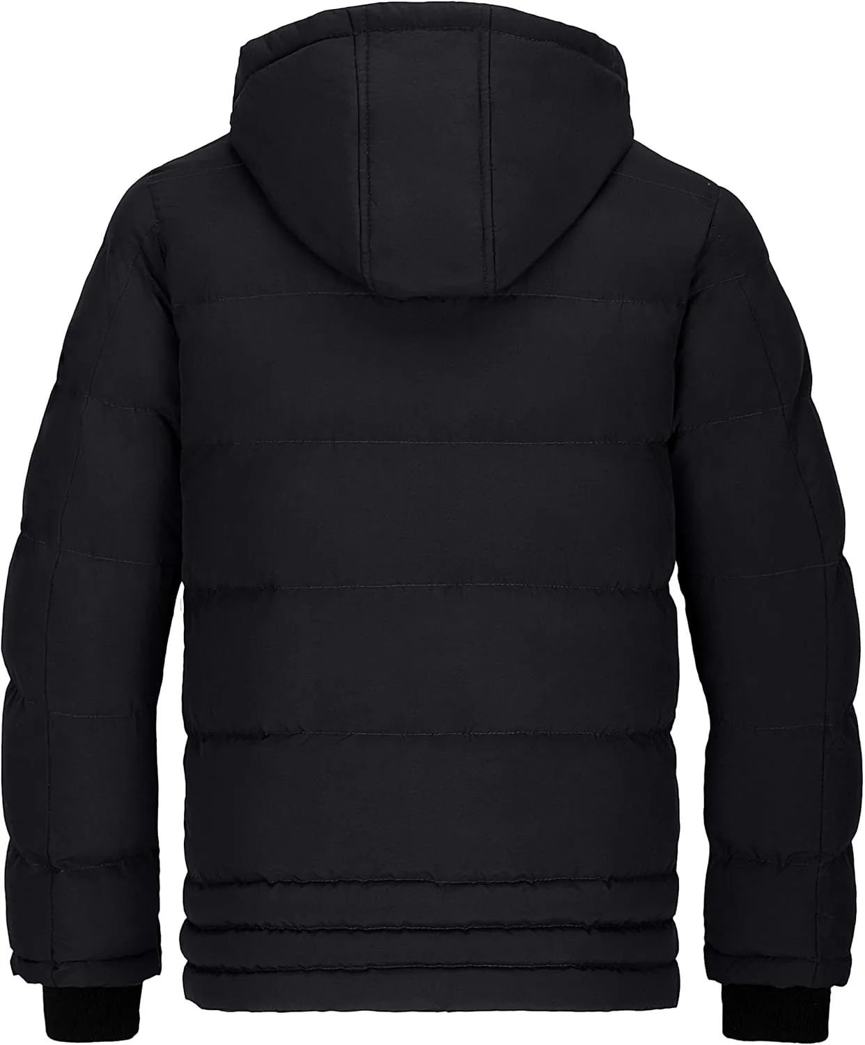 wantdo Men's Thicken Puffer Jacket Padded Waterproof Warm Winter Coat with Hood
