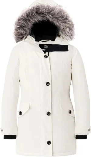 wantdo Women's Hooded Winter Coat Waterproof Warm Long Puffer Jacket Parka
