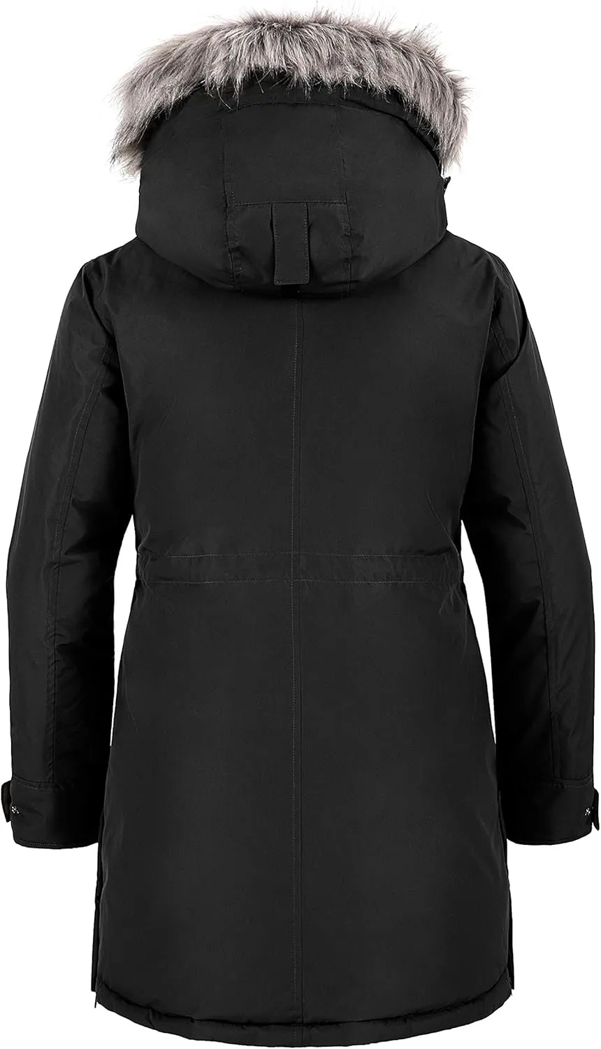 wantdo Women's Hooded Winter Coat Waterproof Warm Long Puffer Jacket Parka