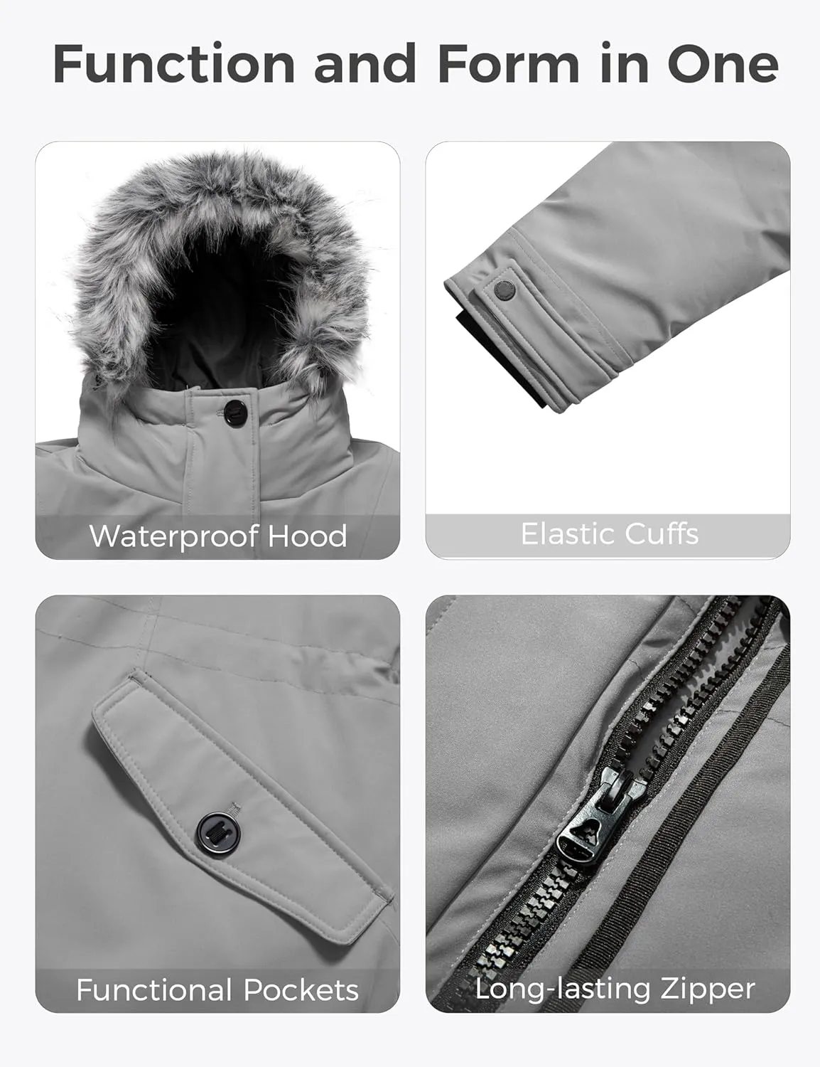 wantdo Women's Plus Size Winter Coat Warm Long Puffer Coat Thicken Parka Jacket with Hood
