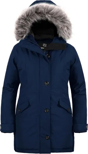 wantdo Women's Plus Size Winter Coat Warm Long Puffer Coat Thicken Parka Jacket with Hood