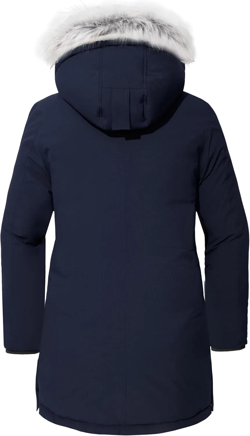 wantdo Women's Plus Size Winter Coat Warm Long Puffer Coat Thicken Parka Jacket with Hood